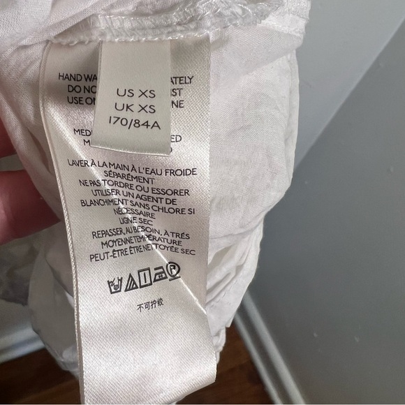 Maeve Anthropologie Monika Beaded Eyelet Sleeveless Peplum Blouse White XS - Picture 12 of 13